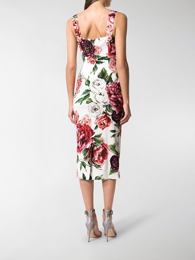 Dolce & Gabbana fitted peony-print dress pink | MODES