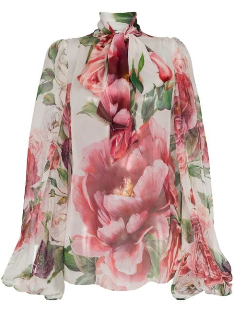 Шифоновые блузки с цветочным принтом