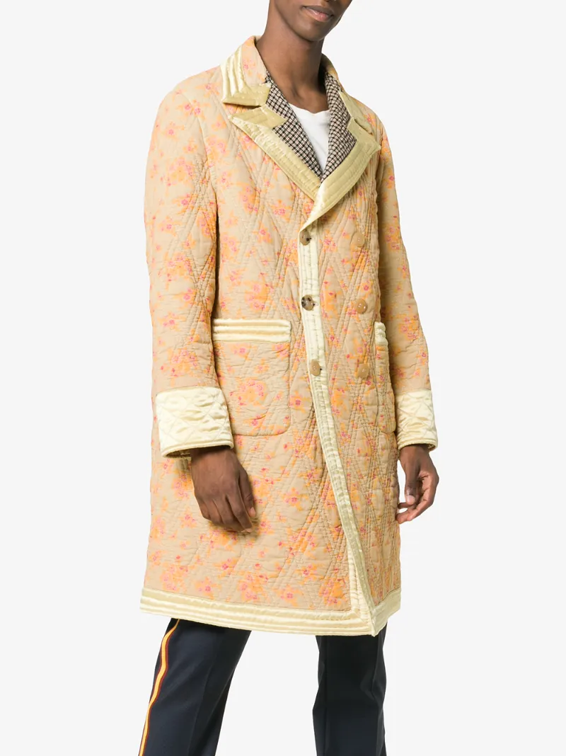 gucci 花卉印花绗缝大衣 - 多色