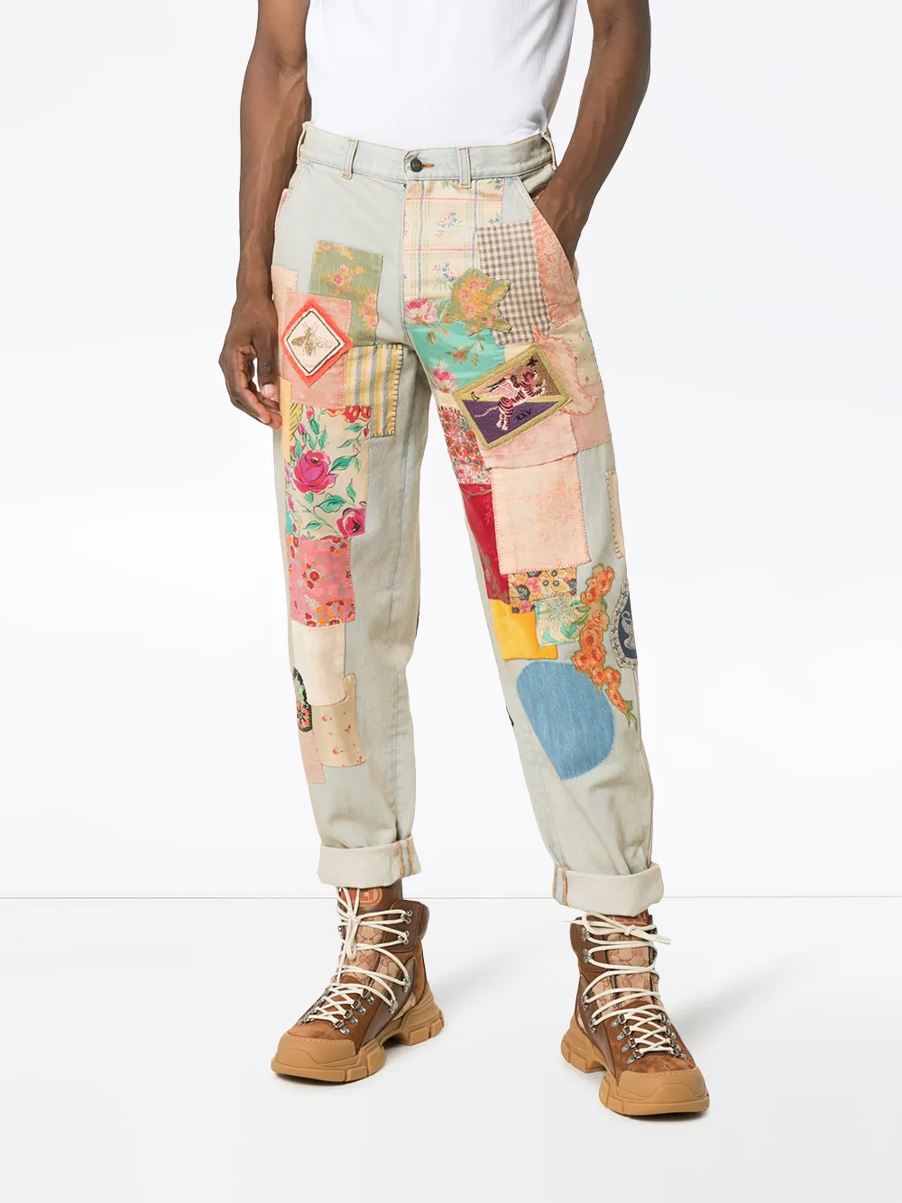 gucci bleached jeans
