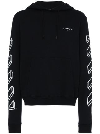 black diagonal arrows logo hoodie