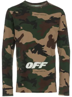Camiseta mangas longas com estampa camuflada