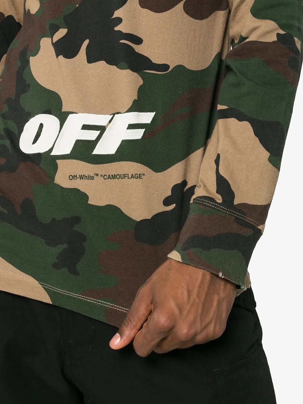 Off-White camouflage print long sleeve t-shirt Groen