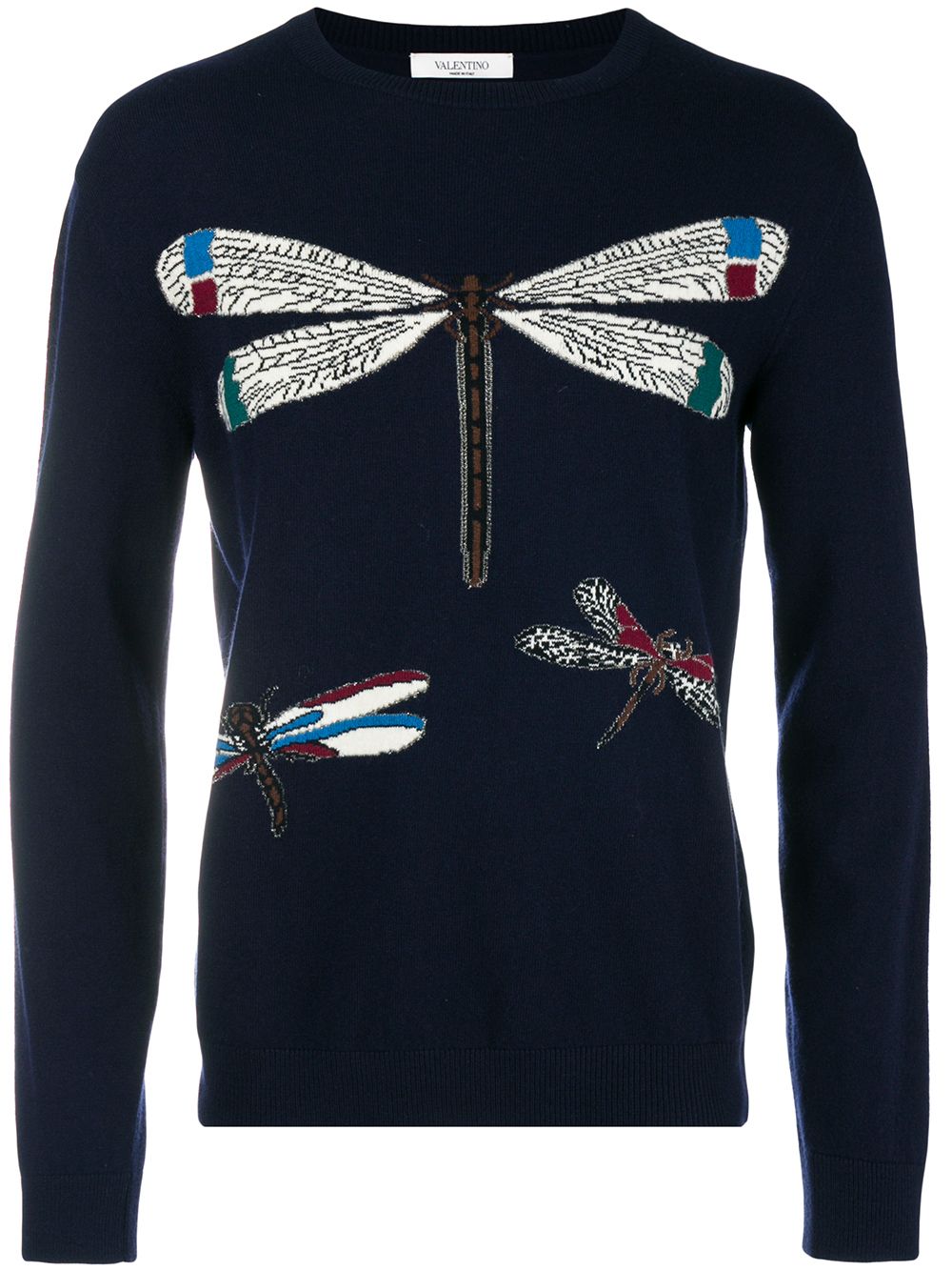 фото Valentino трикотажный свитер с изображением стрекоз