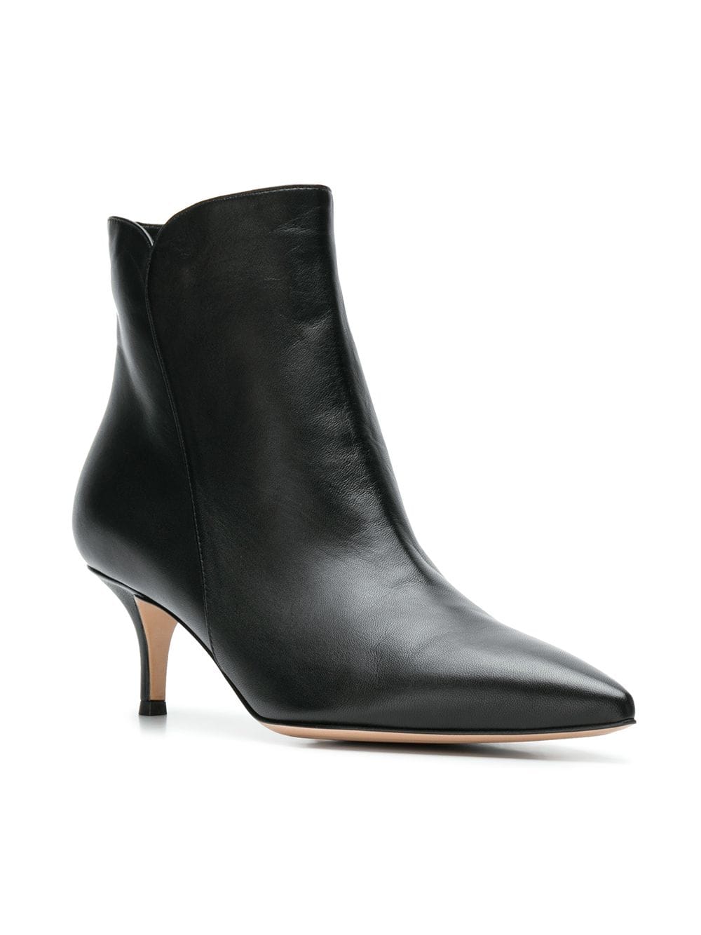 Shop Gianvito Rossi Levy 55mm Leather Ankle Boots In Black