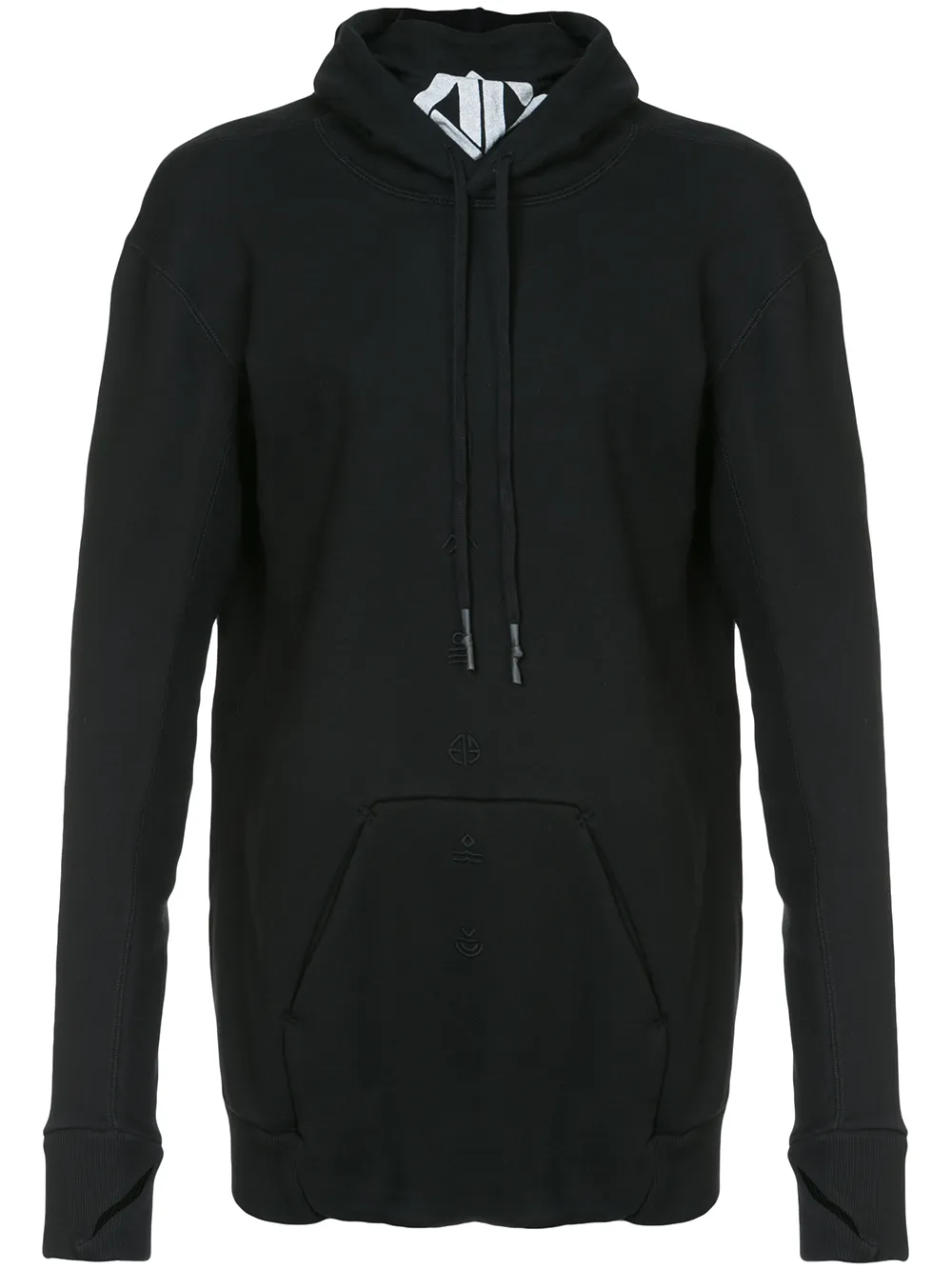 

11 By Boris Bidjan Saberi elongated longsleeved hoodie - Black