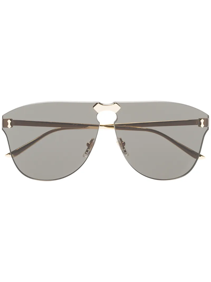 Click to view more detailed imagery on our partner's website Gucci Metallic Aviator-frame Rimless Sunglasses