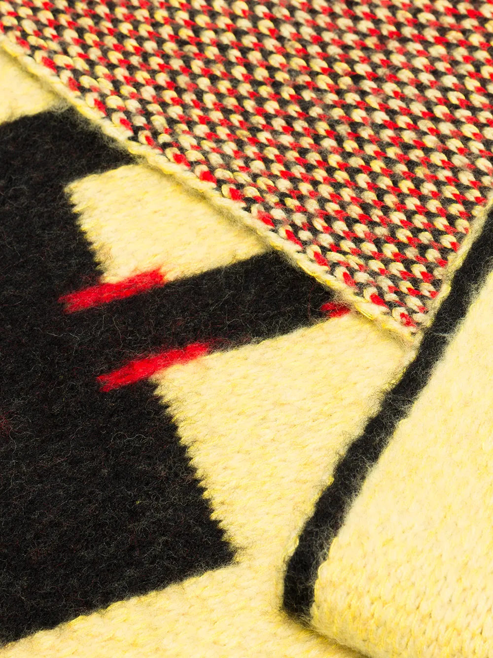 Off-White yellow and black industrial wool blend scarf Geel
