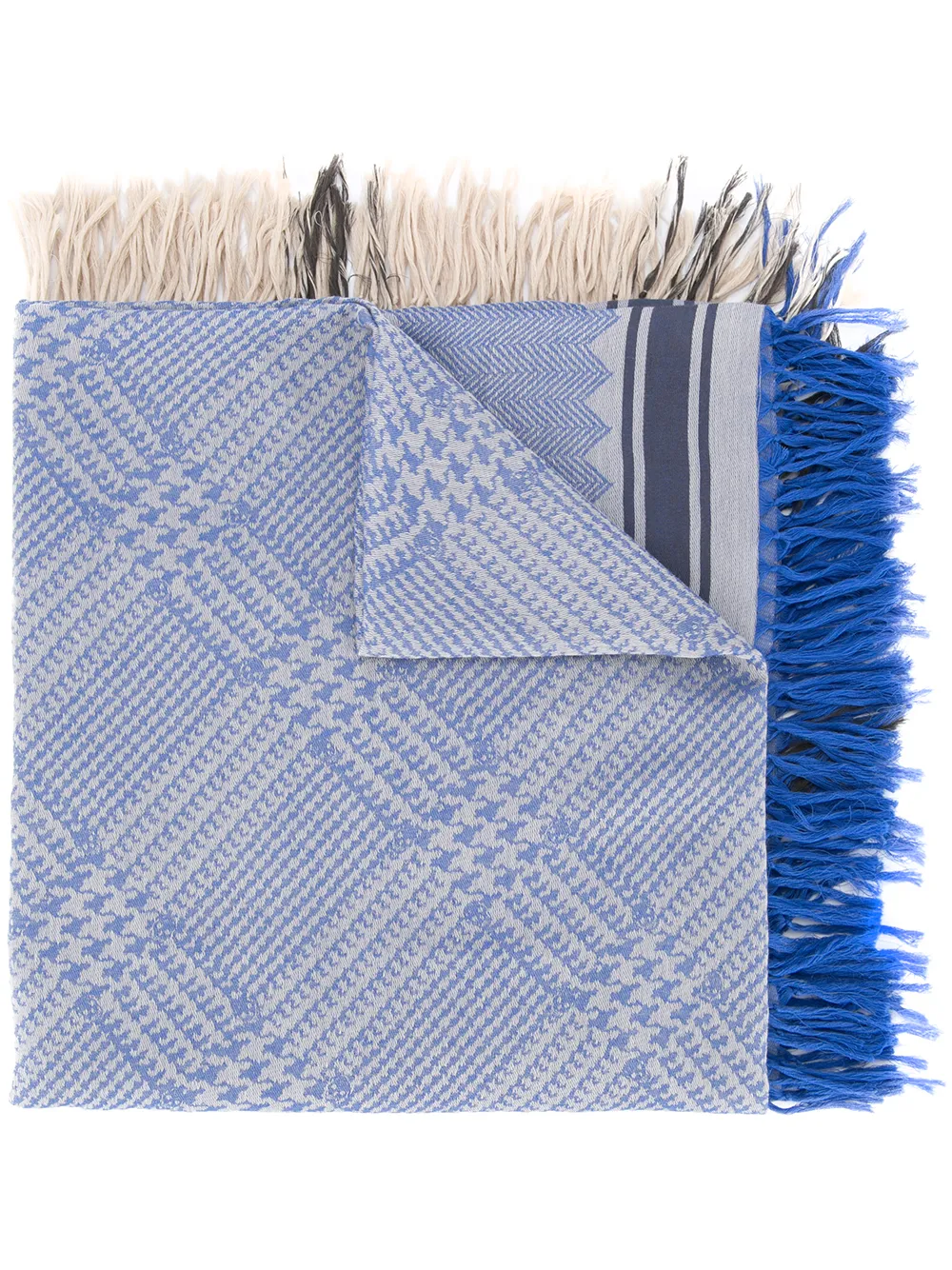 Alexander McQueen plaid skull print scarf | Blue | Image 1
