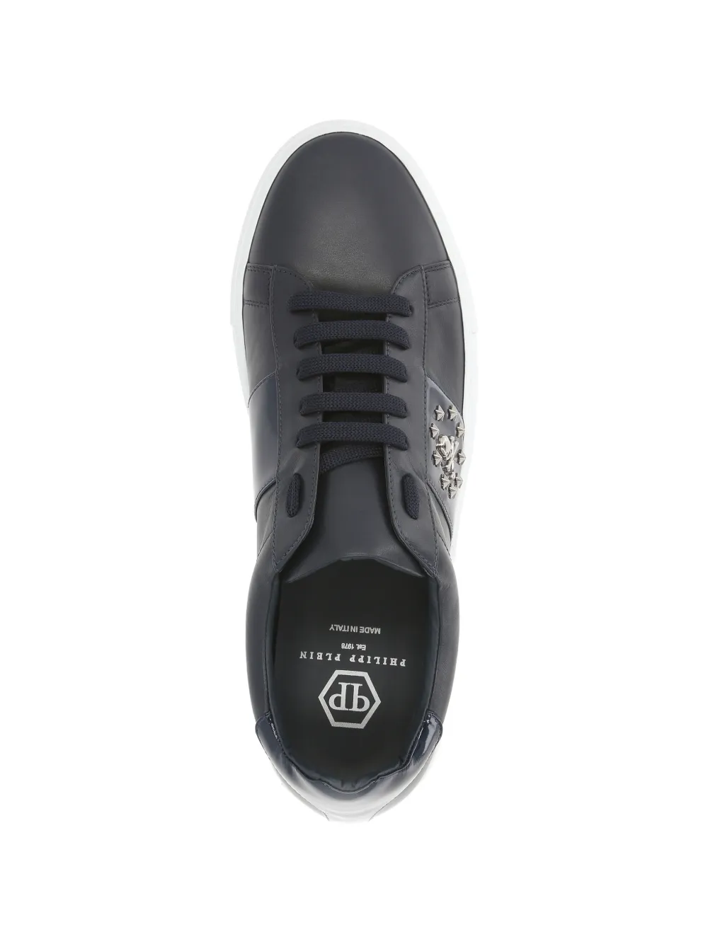 Philipp Plein skull studded low-top sneakers Blauw