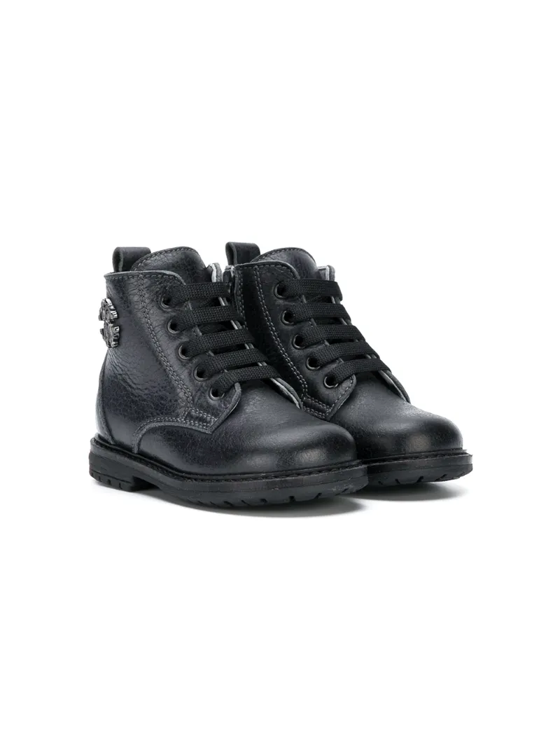 Roberto Cavalli Junior logo plaque ankle boots