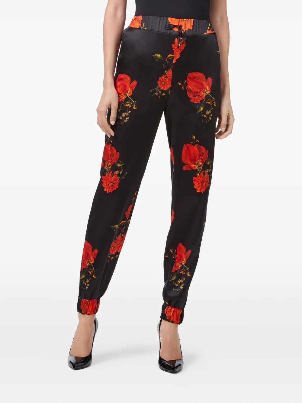 Philipp Plein logo-detail trousers - Zwart