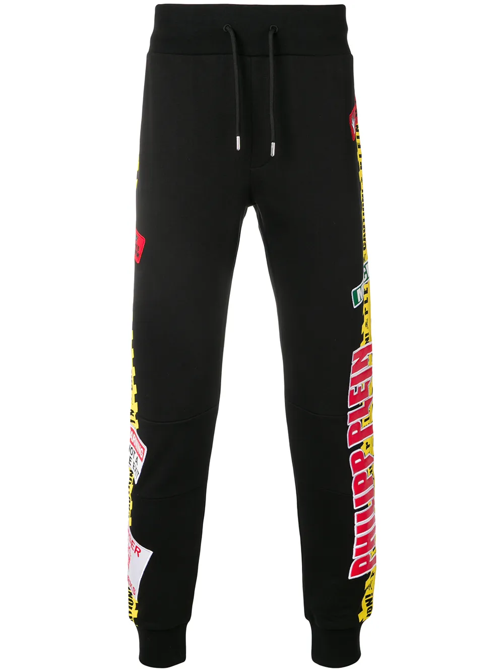Philipp Plein danger warning track pants | Black | Image 1