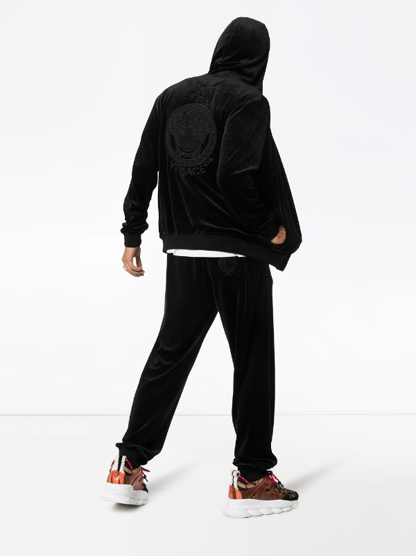 black velour sweatpants