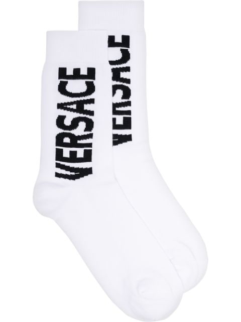 Versace zwart witte sokken met logo 