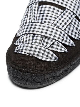 Black Jean Flat gingham beribboned espadrilles展示图