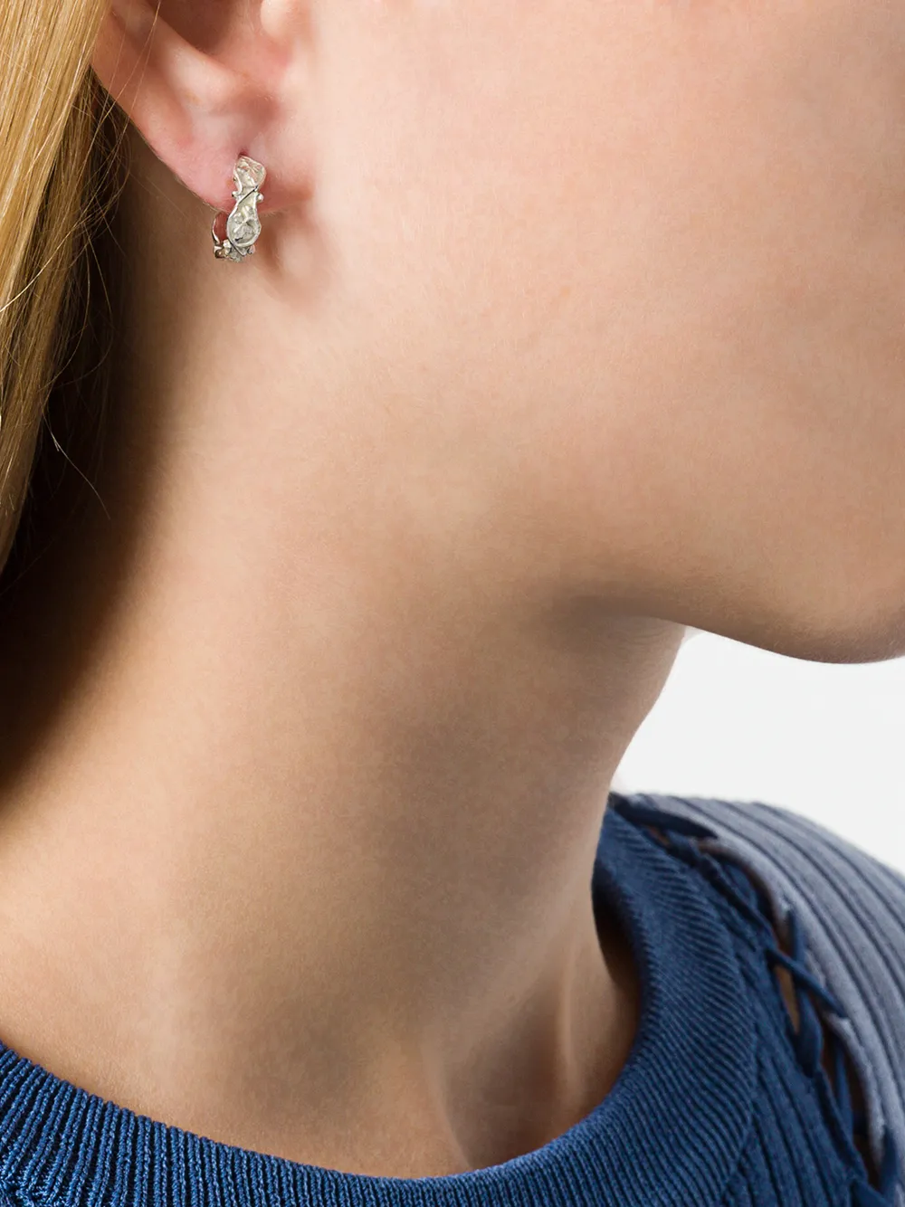 Wouters & Hendrix My Favorite cast ribbon hoop earrings - Metallic