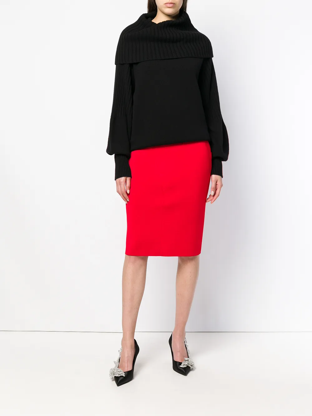  Givenchy Kaschmirpullover Mit Breitem Umschlagkragen   Schwarz 