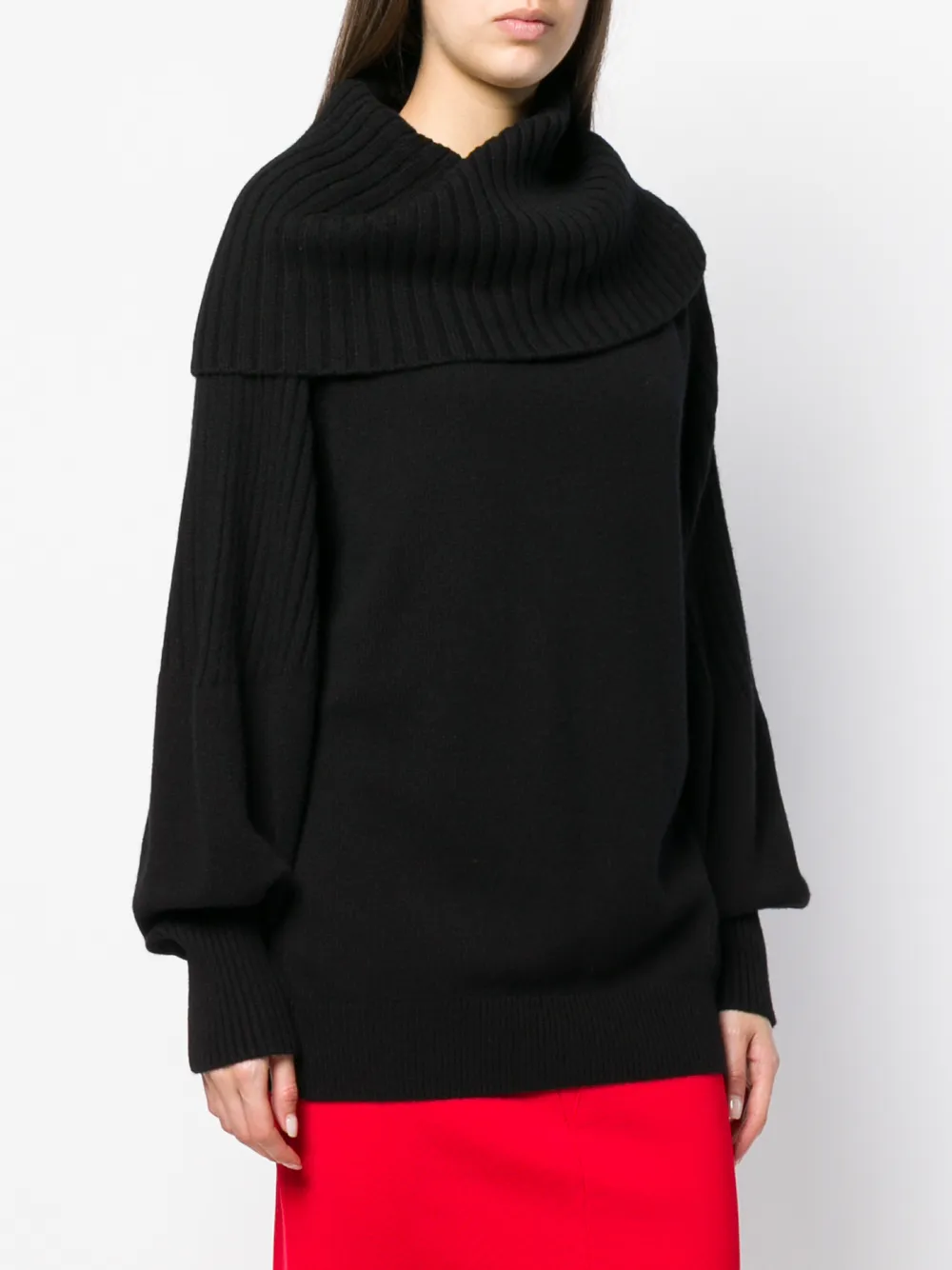  Givenchy Kaschmirpullover Mit Breitem Umschlagkragen   Schwarz 