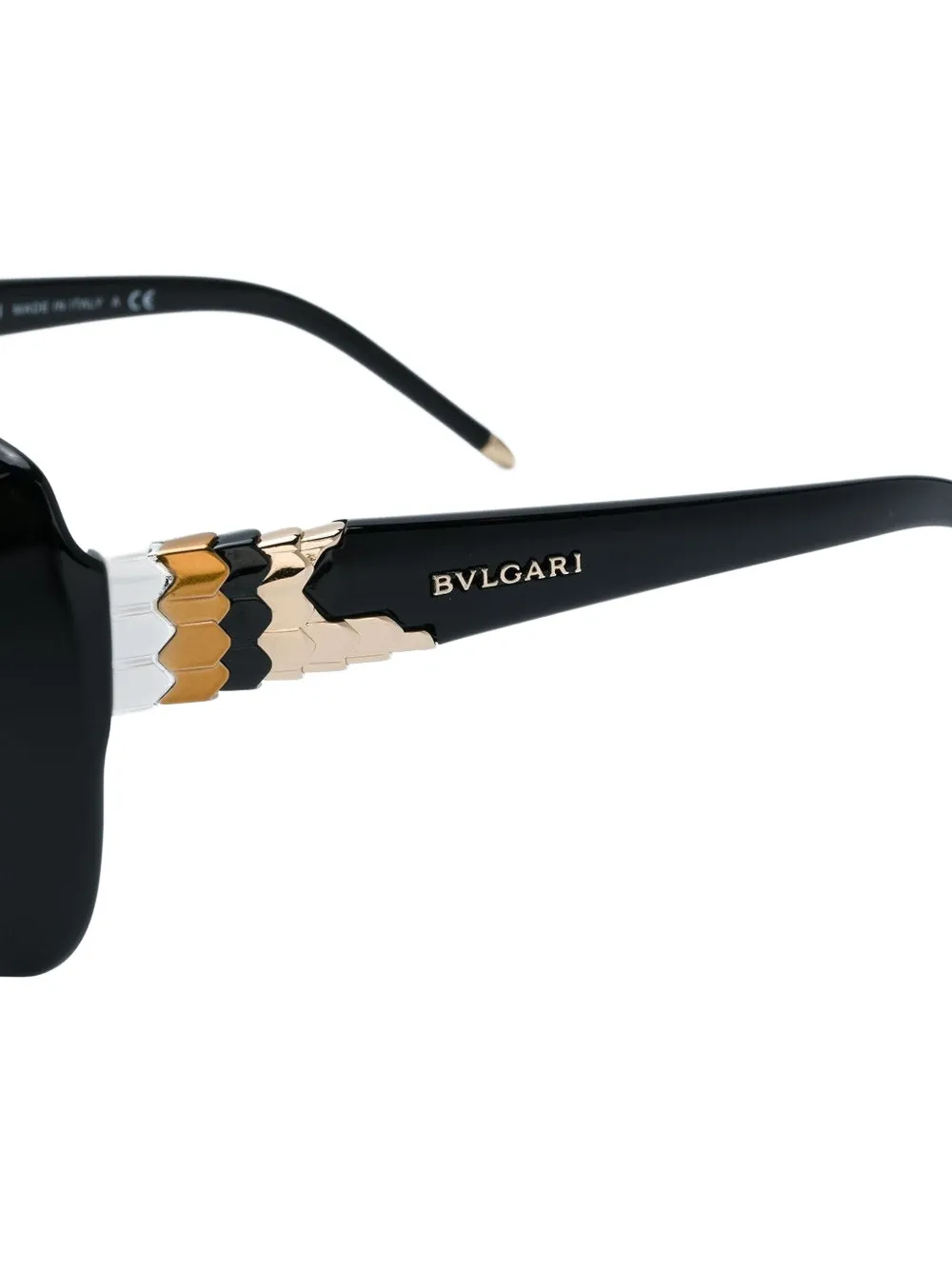  Bvlgari Pre Owned 1990s Eckige Sonnenbrille   Schwarz 