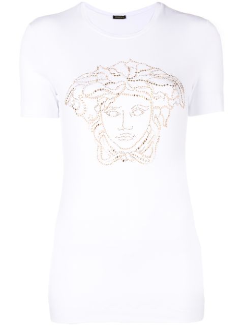 Versace Medusa embellished T-shirt $405 - Shop AW18 Online - Fast ...