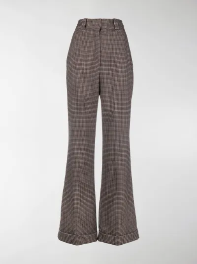 masculine wide-leg trousers brown | MODES