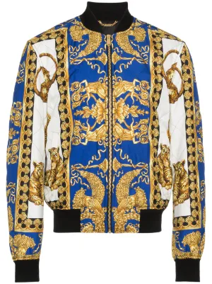 Versace Bomberjacke Mit Barocco Print Farfetch Versace Bomberjacken für Herren Farfetch