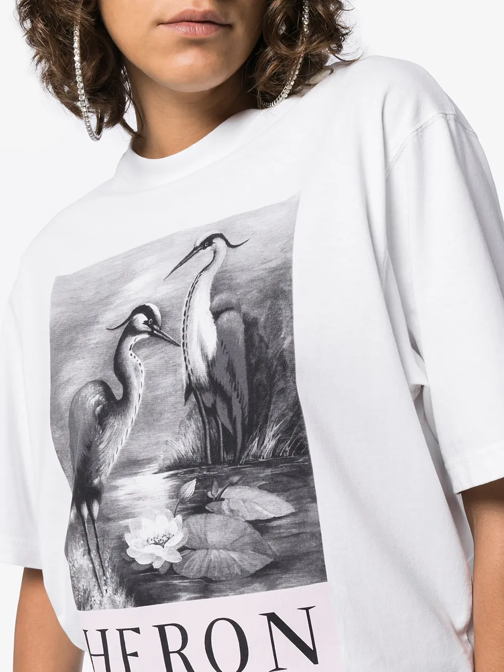 Heron Preston heron print t-shirt Wit