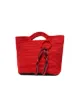 Sensi Studio red ribbon tassel straw basket bag