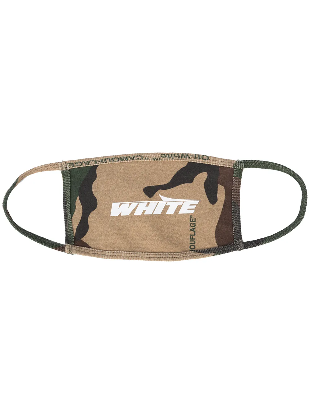 Off-white Camouflage Print Face Mask In Green