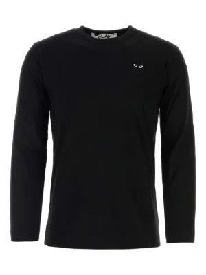 Comme Des Garçons Play Embroidered Two Heart T-shirt | Black