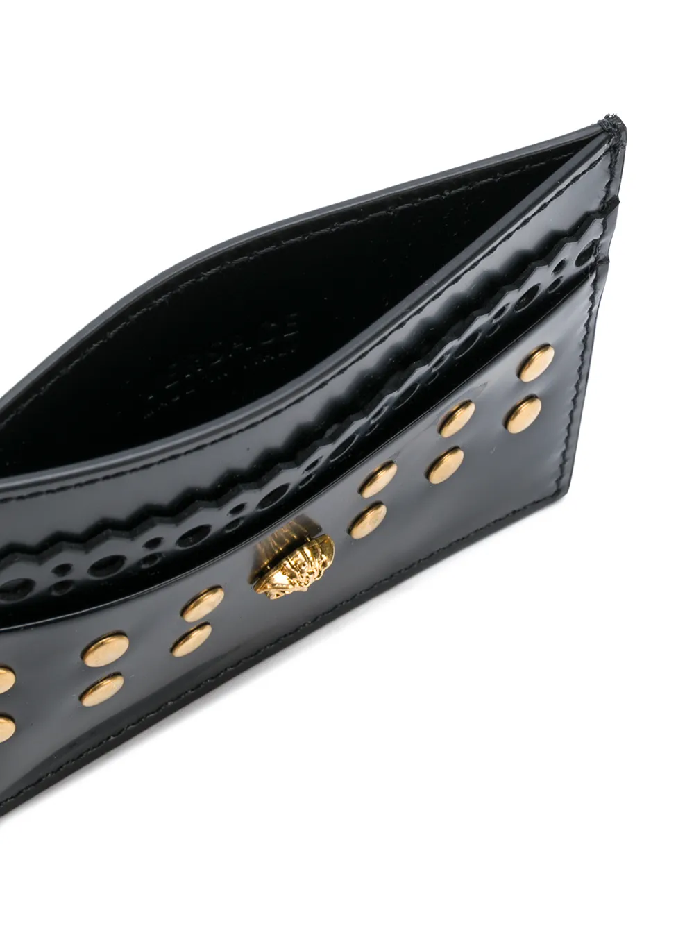  Versace Tarjetero Con Apliques - Negro 