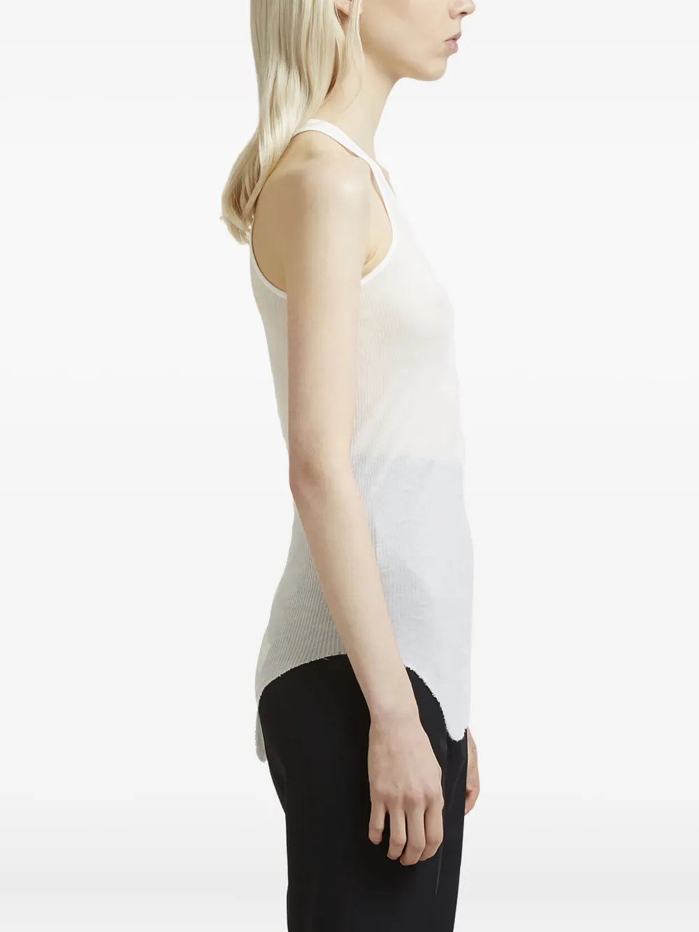 Rick Owens tanktop met afgeronde zoom Wit