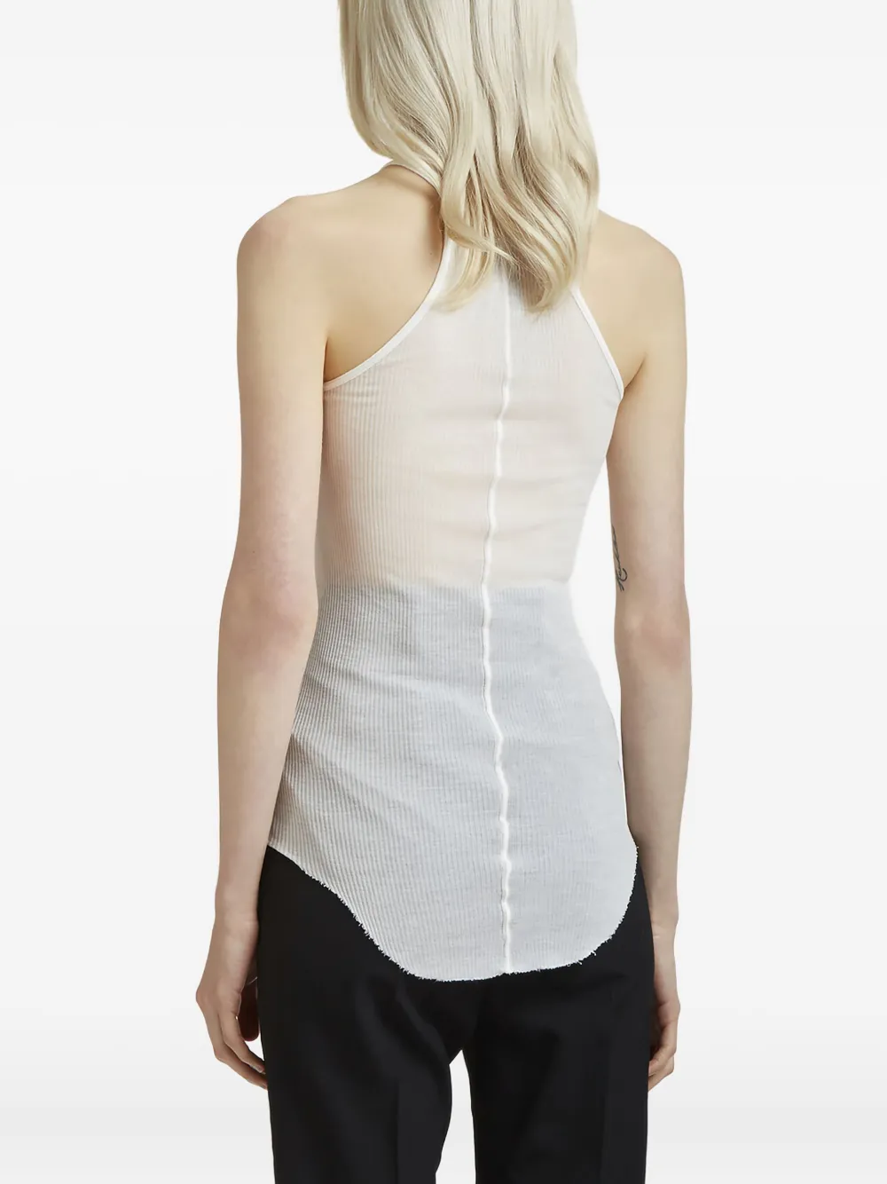 Rick Owens tanktop met afgeronde zoom Wit
