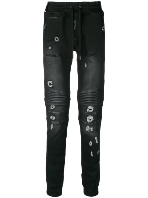 calça jeans biker jogger