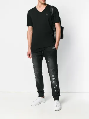 calça jeans biker jogger