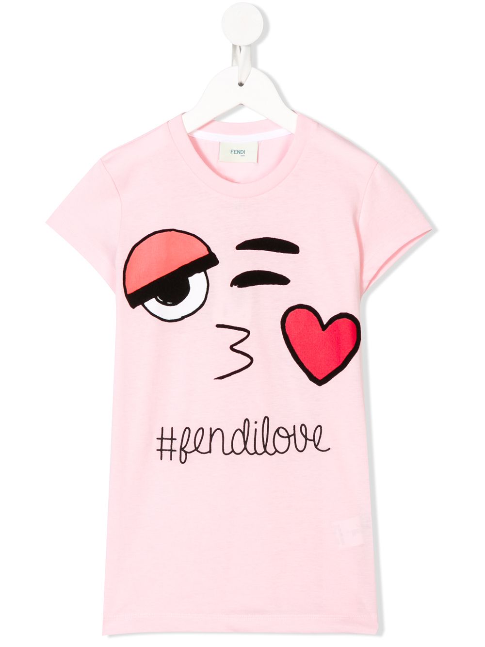 Fendi Kids' Love T-shirt In 粉色