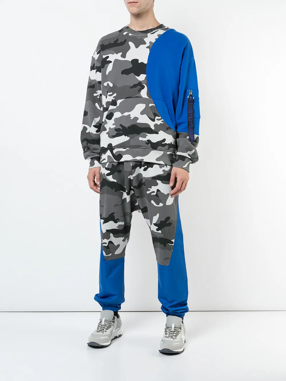 Mostly Heard Rarely Seen camouflage colour block sweatshirt - Grijs