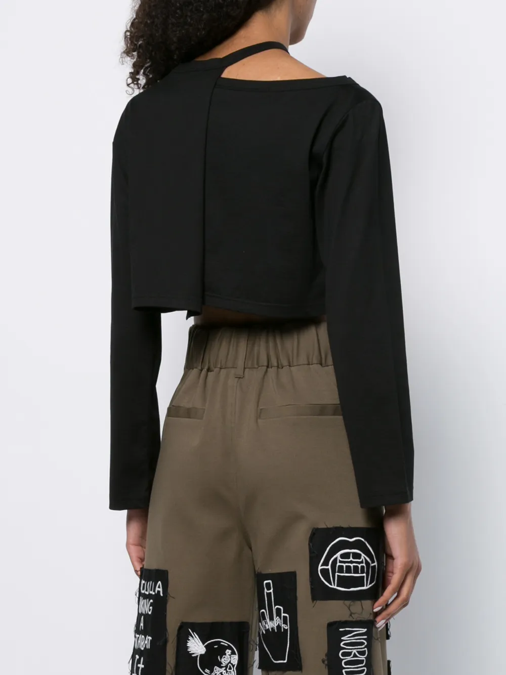 Haculla T-shirt met asymmetrische print Zwart