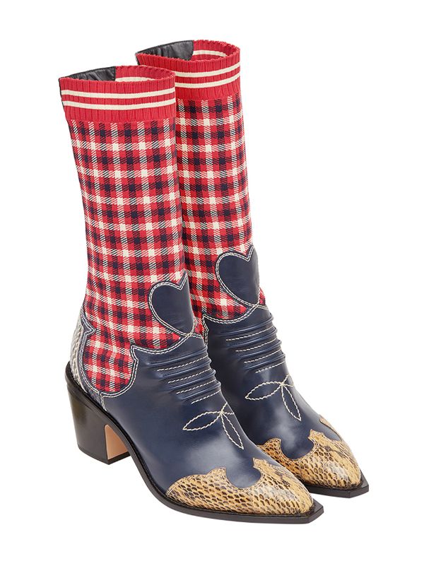 fendi plaid boots