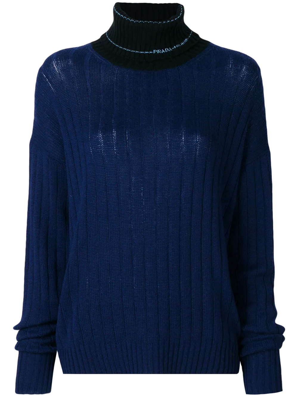 Prada logo turtleneck jumper | Blue | Image 1