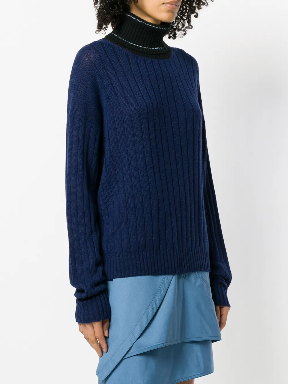 Prada logo turtleneck jumper Blauw