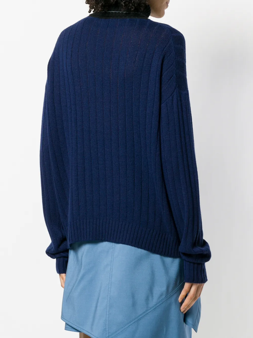 Prada logo turtleneck jumper Blauw