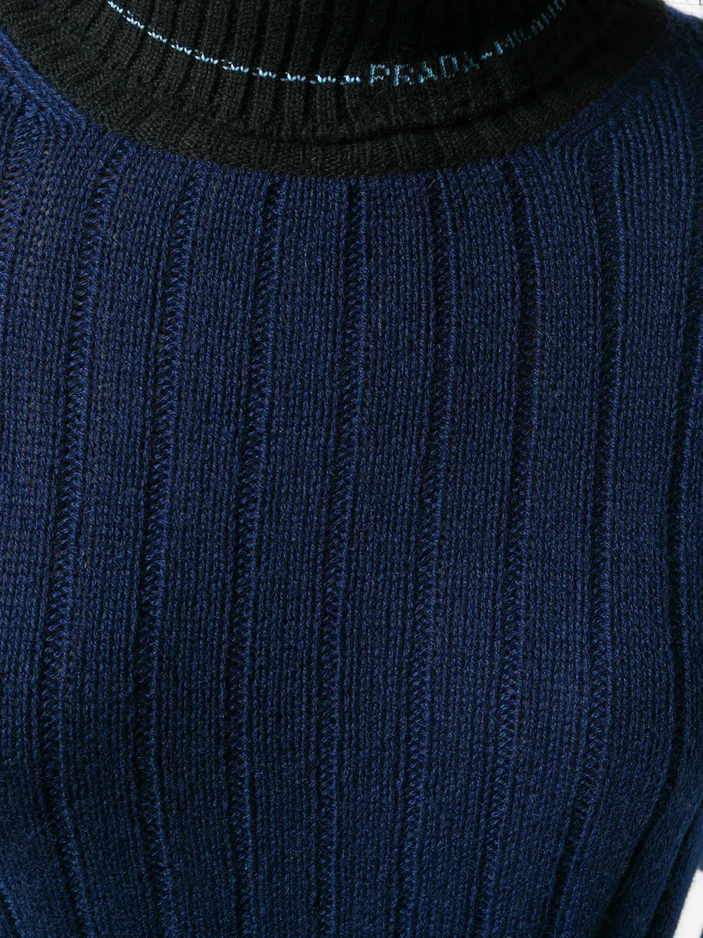 Prada logo turtleneck jumper Blauw