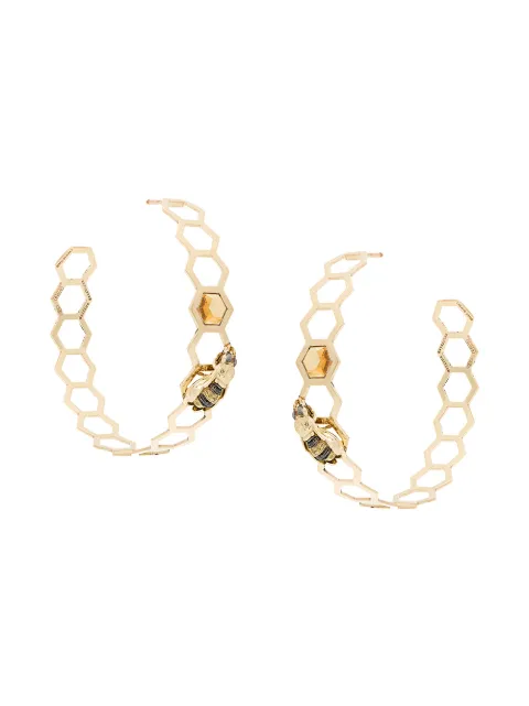 Delfina Delettrez Geometric Bee Earrings Ss18 Farfetch Australia Delfina Delettrez Geometric Bee Earrings