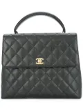 CHANEL Pre-Owned 2002-2003 Quilted CC logo handbag - Black