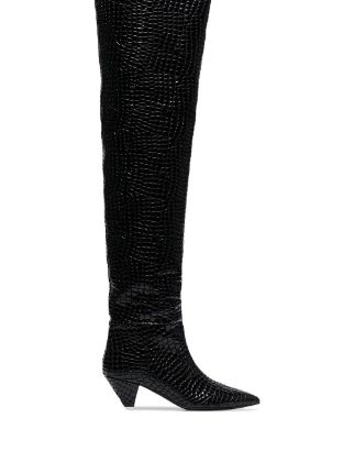 crocodile over the knee boots