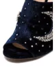 The Attico blue crystal embellished 100 velvet mules