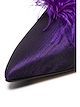 The Attico purple Cara 45 feather embellished moiré mules