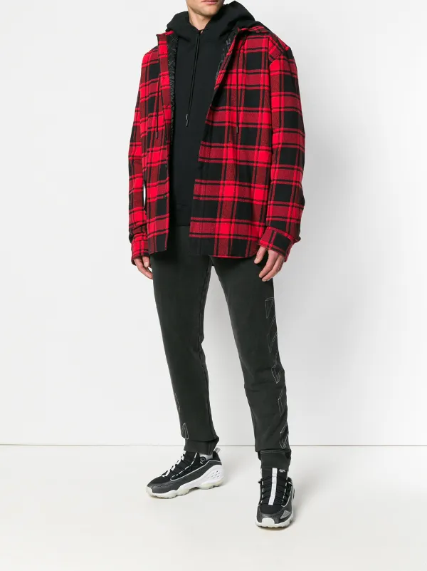 Off White Rutig Flanelljacka Med Huva Farfetch Off White Rutig Flanelljacka Med Huva Farfetch